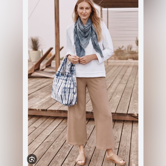 J Jill Pure Jill French Terry Full Leg Cropped Pants Size Medium NEW WITH TAGS - Picture 1 of 5